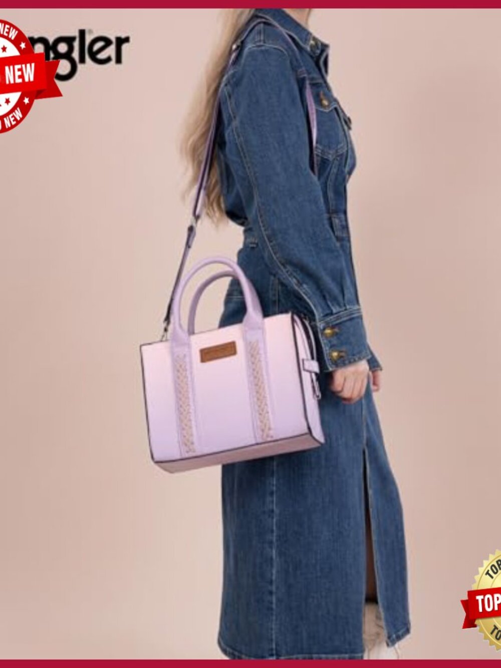 Leather Tote Bag with RFID Wallet Set, 10.6x8.6x4.7 Inches - Picture 6 of 7